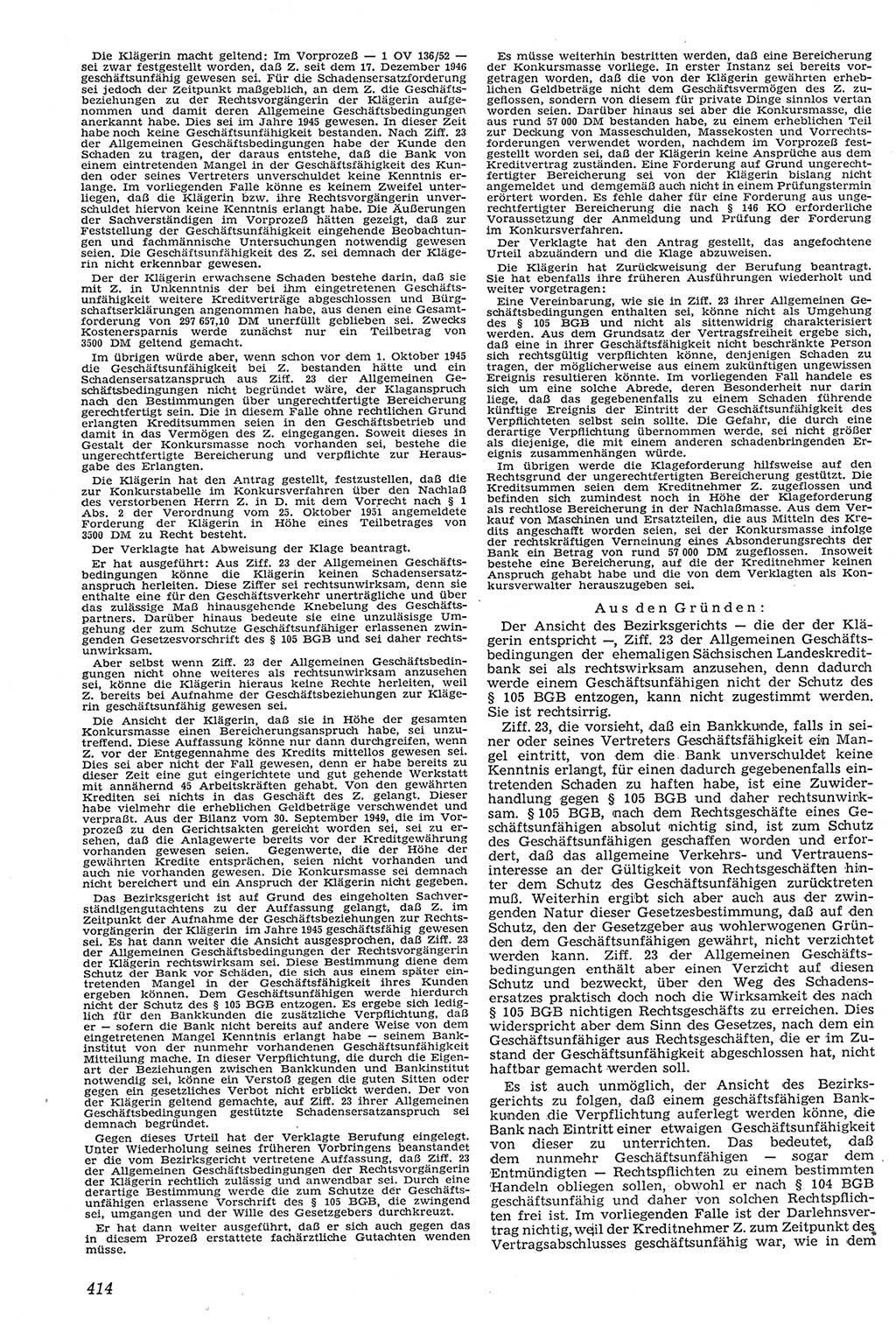 Neue Justiz (NJ), Zeitschrift für Recht und Rechtswissenschaft [Deutsche Demokratische Republik (DDR)], 11. Jahrgang 1957, Seite 414 (NJ DDR 1957, S. 414)