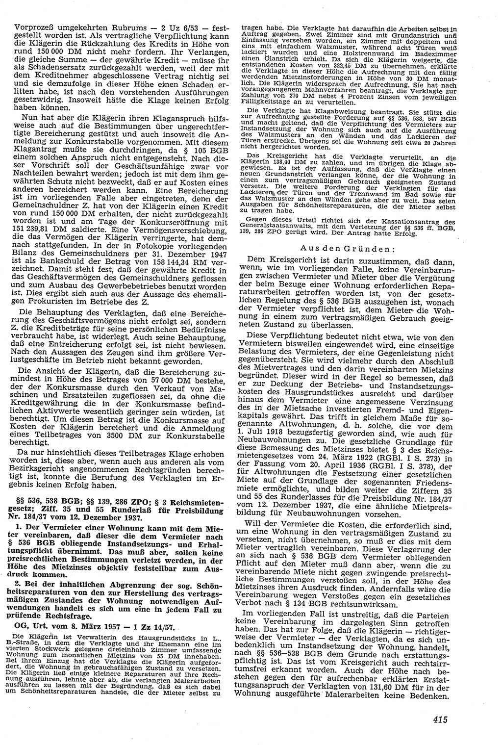 Neue Justiz (NJ), Zeitschrift für Recht und Rechtswissenschaft [Deutsche Demokratische Republik (DDR)], 11. Jahrgang 1957, Seite 415 (NJ DDR 1957, S. 415)