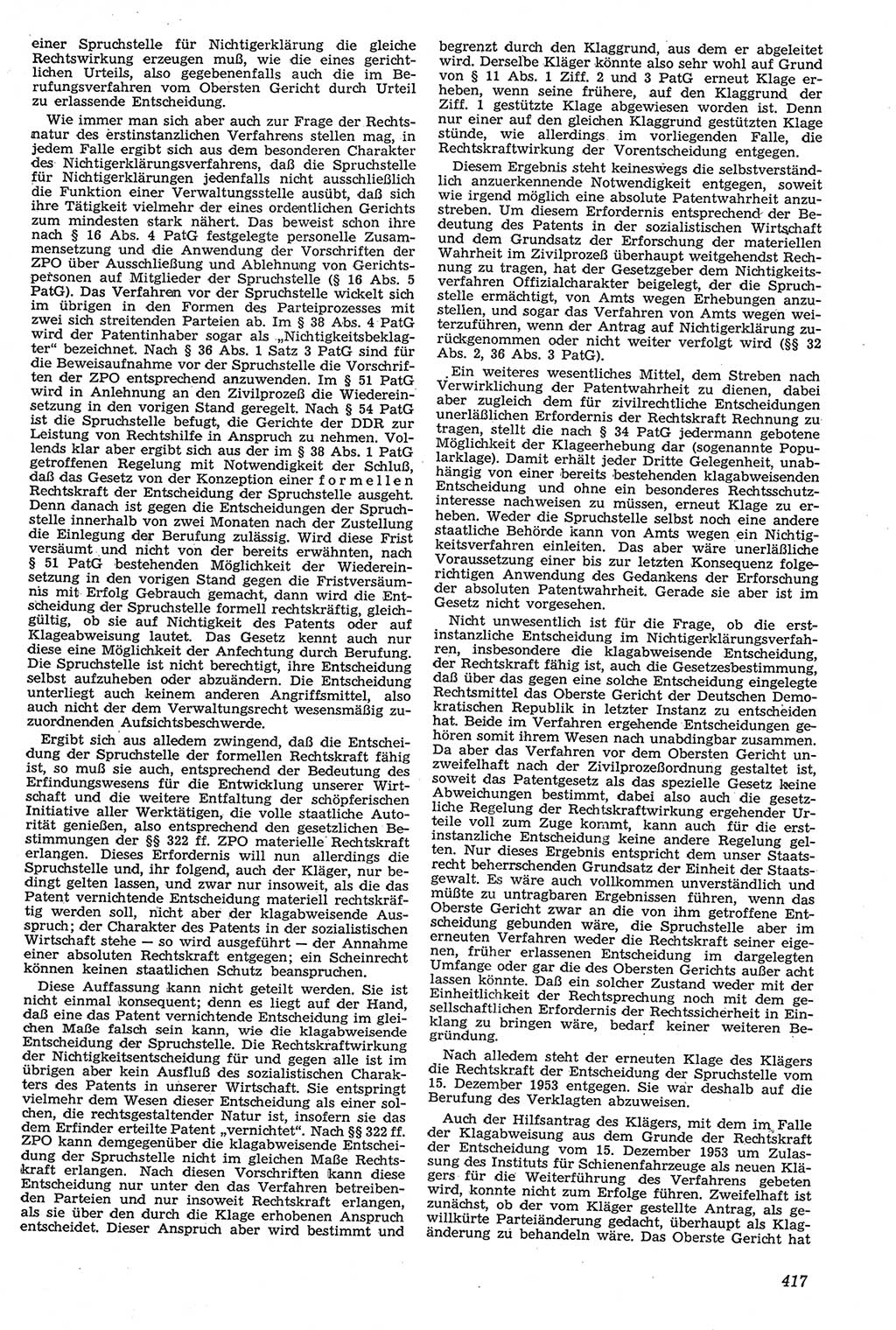 Neue Justiz (NJ), Zeitschrift für Recht und Rechtswissenschaft [Deutsche Demokratische Republik (DDR)], 11. Jahrgang 1957, Seite 417 (NJ DDR 1957, S. 417)