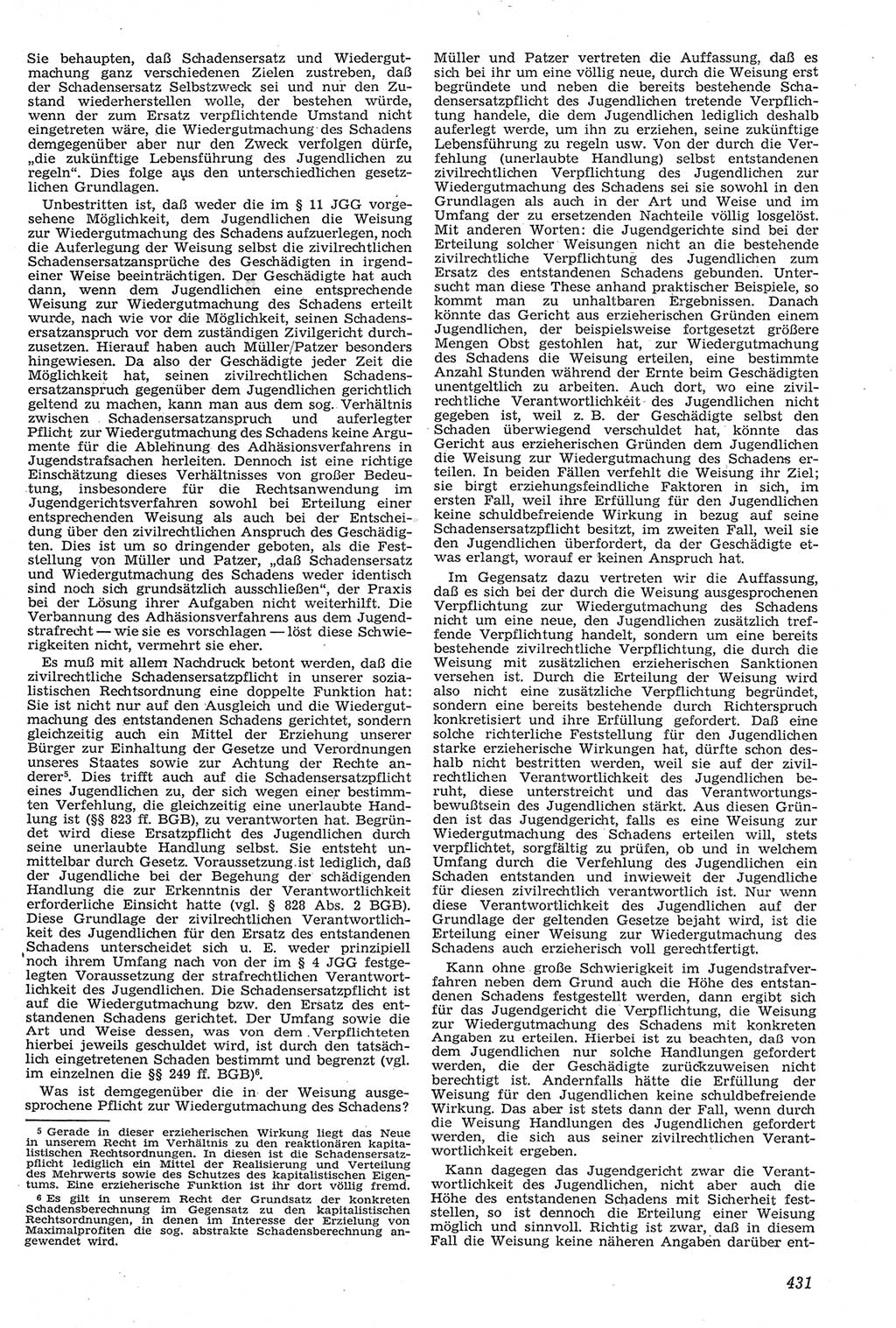 Neue Justiz (NJ), Zeitschrift für Recht und Rechtswissenschaft [Deutsche Demokratische Republik (DDR)], 11. Jahrgang 1957, Seite 431 (NJ DDR 1957, S. 431)