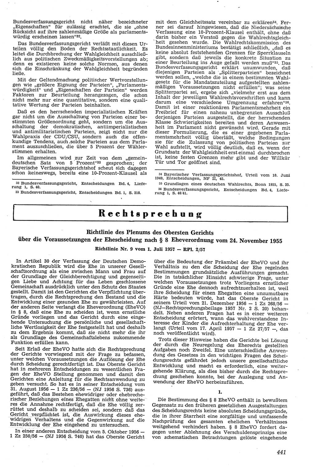 Neue Justiz (NJ), Zeitschrift für Recht und Rechtswissenschaft [Deutsche Demokratische Republik (DDR)], 11. Jahrgang 1957, Seite 441 (NJ DDR 1957, S. 441)
