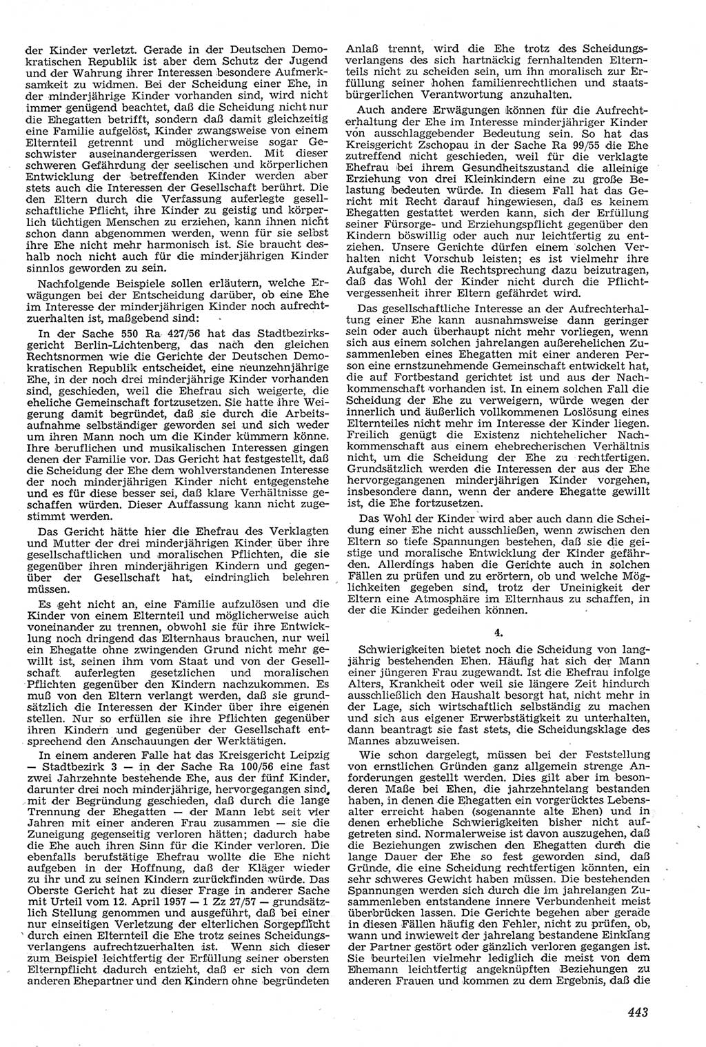 Neue Justiz (NJ), Zeitschrift für Recht und Rechtswissenschaft [Deutsche Demokratische Republik (DDR)], 11. Jahrgang 1957, Seite 443 (NJ DDR 1957, S. 443)