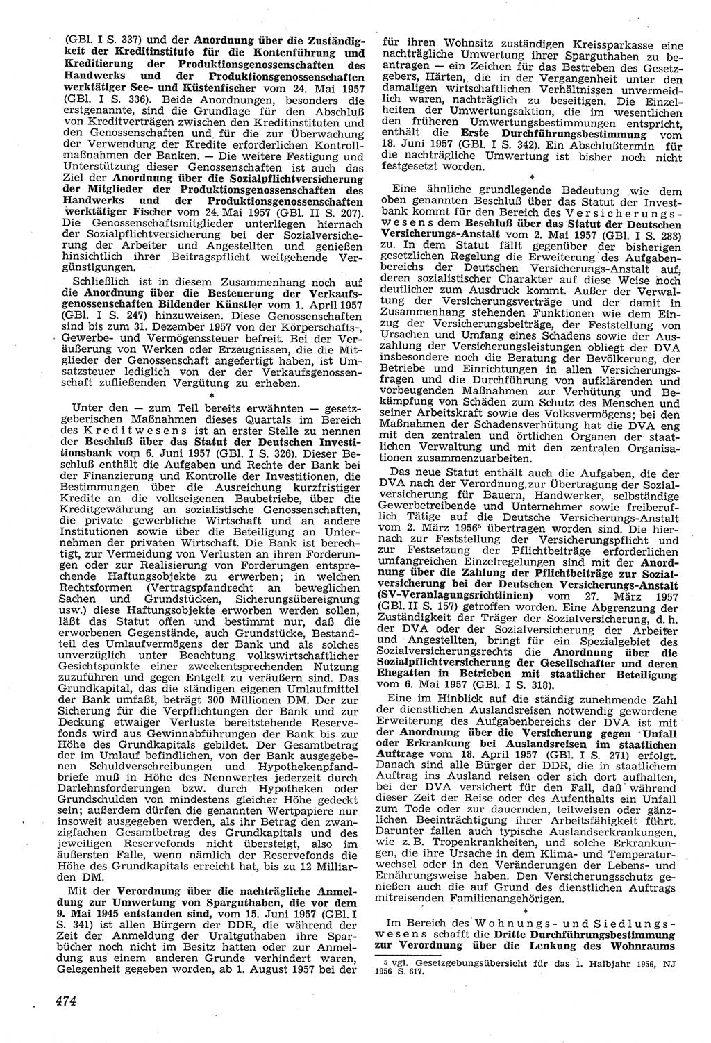 Neue Justiz (NJ), Zeitschrift für Recht und Rechtswissenschaft [Deutsche Demokratische Republik (DDR)], 11. Jahrgang 1957, Seite 474 (NJ DDR 1957, S. 474)