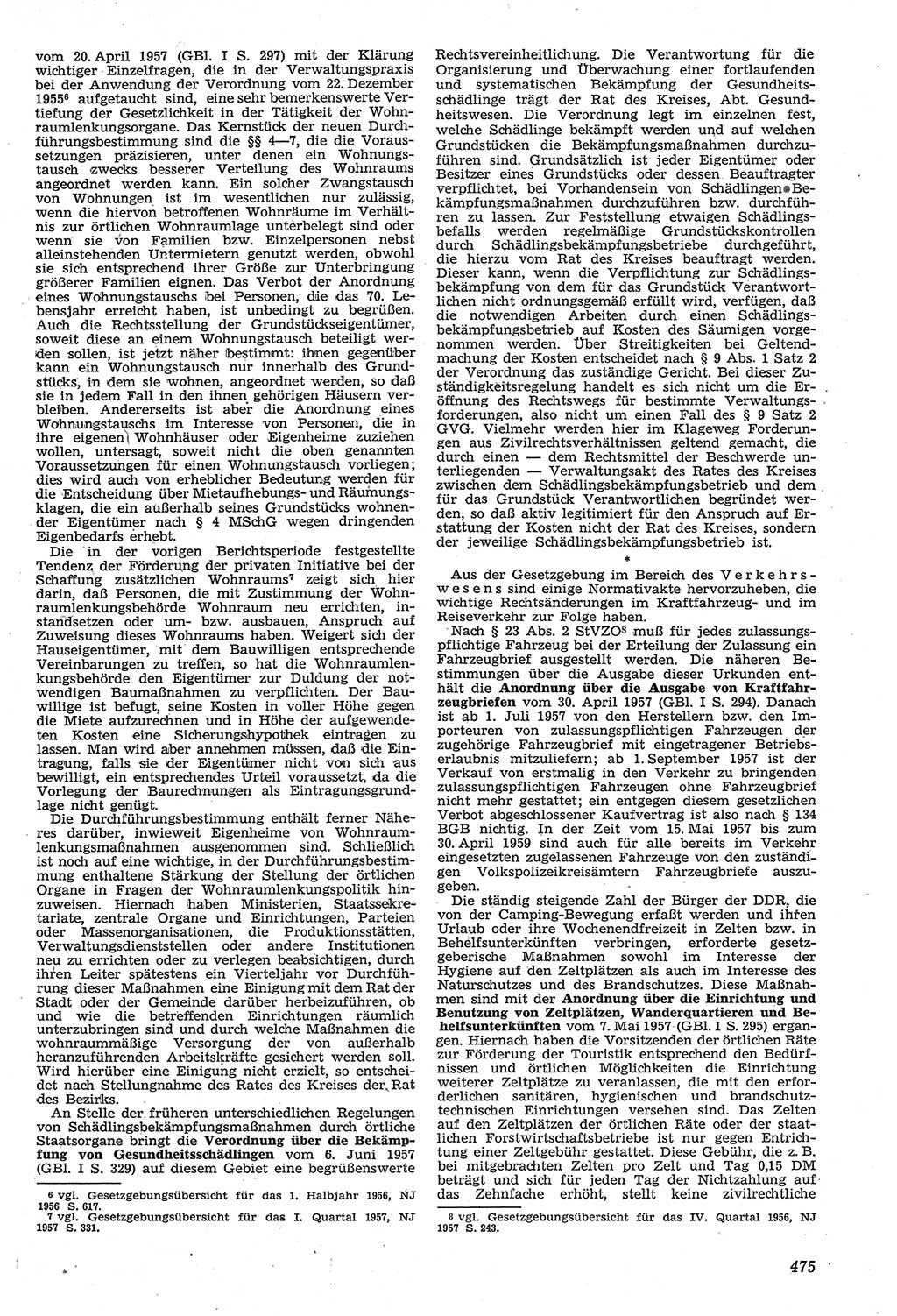 Neue Justiz (NJ), Zeitschrift für Recht und Rechtswissenschaft [Deutsche Demokratische Republik (DDR)], 11. Jahrgang 1957, Seite 475 (NJ DDR 1957, S. 475)