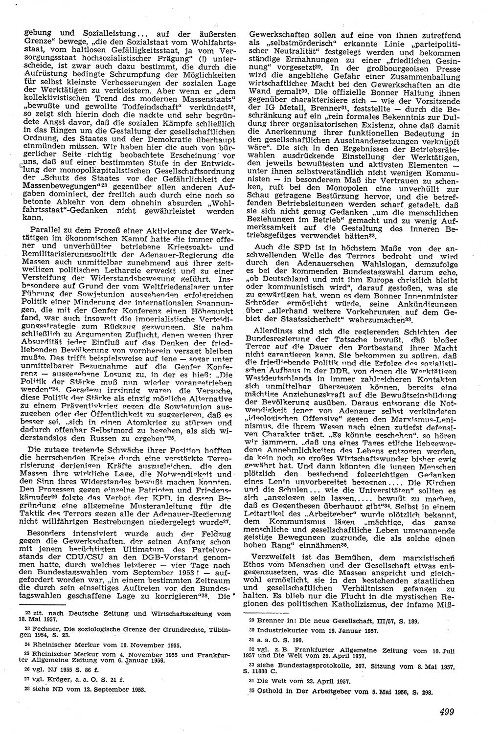 Neue Justiz (NJ), Zeitschrift für Recht und Rechtswissenschaft [Deutsche Demokratische Republik (DDR)], 11. Jahrgang 1957, Seite 499 (NJ DDR 1957, S. 499)
