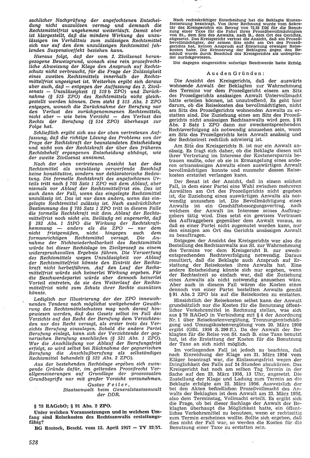 Neue Justiz (NJ), Zeitschrift für Recht und Rechtswissenschaft [Deutsche Demokratische Republik (DDR)], 11. Jahrgang 1957, Seite 528 (NJ DDR 1957, S. 528)