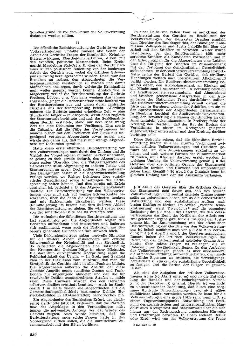 Neue Justiz (NJ), Zeitschrift für Recht und Rechtswissenschaft [Deutsche Demokratische Republik (DDR)], 11. Jahrgang 1957, Seite 530 (NJ DDR 1957, S. 530)
