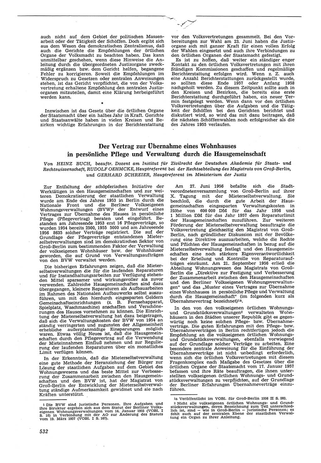 Neue Justiz (NJ), Zeitschrift für Recht und Rechtswissenschaft [Deutsche Demokratische Republik (DDR)], 11. Jahrgang 1957, Seite 532 (NJ DDR 1957, S. 532)