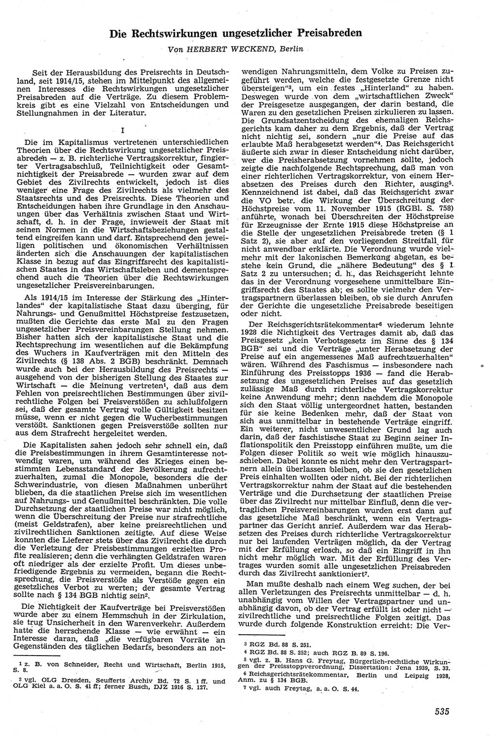 Neue Justiz (NJ), Zeitschrift für Recht und Rechtswissenschaft [Deutsche Demokratische Republik (DDR)], 11. Jahrgang 1957, Seite 535 (NJ DDR 1957, S. 535)