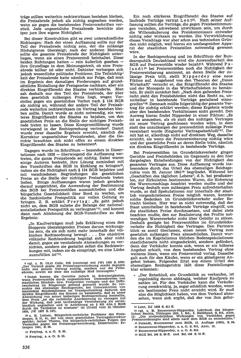 Neue Justiz (NJ), Zeitschrift für Recht und Rechtswissenschaft [Deutsche Demokratische Republik (DDR)], 11. Jahrgang 1957, Seite 536 (NJ DDR 1957, S. 536)