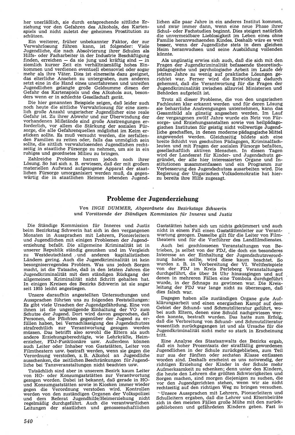 Neue Justiz (NJ), Zeitschrift für Recht und Rechtswissenschaft [Deutsche Demokratische Republik (DDR)], 11. Jahrgang 1957, Seite 540 (NJ DDR 1957, S. 540)