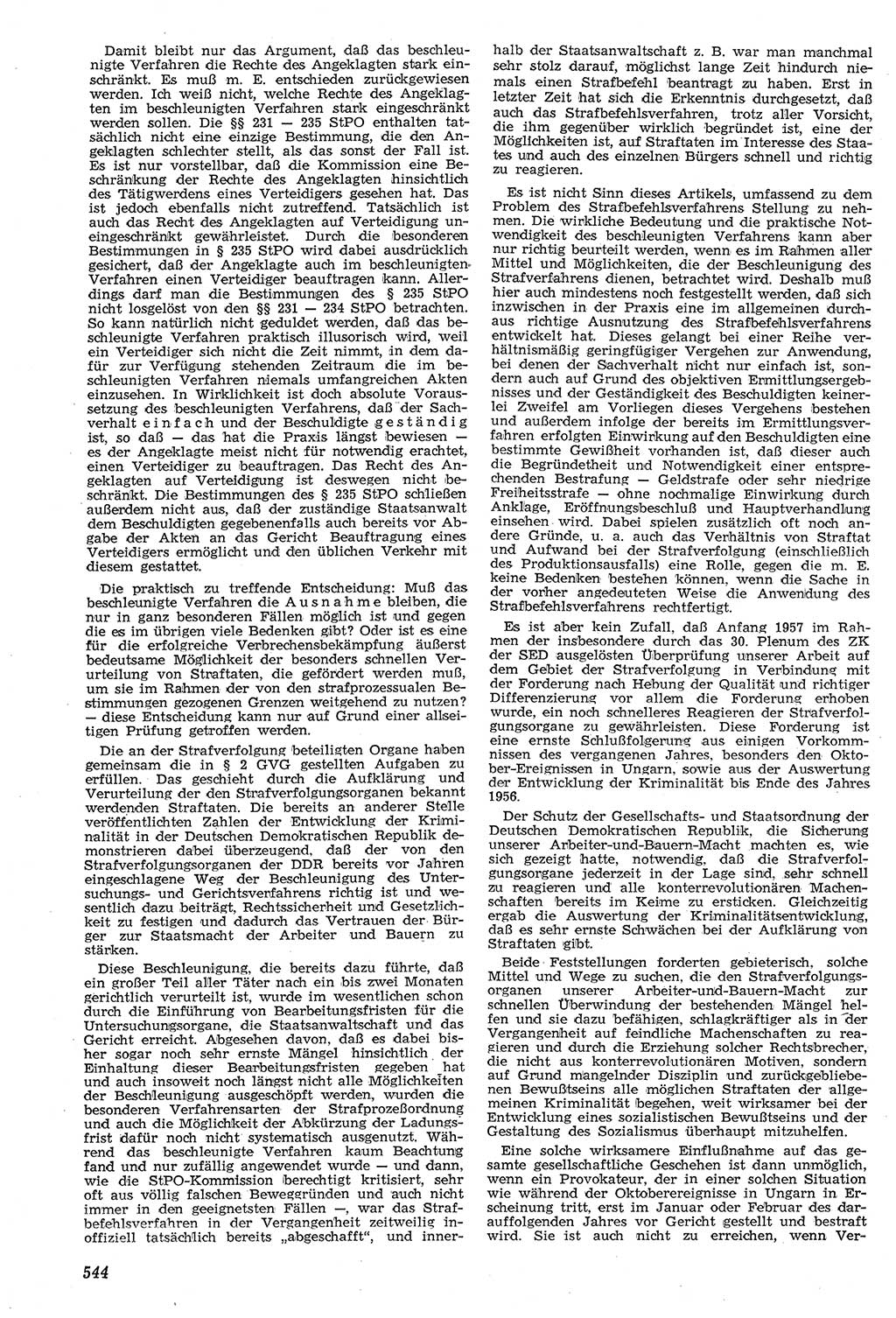 Neue Justiz (NJ), Zeitschrift für Recht und Rechtswissenschaft [Deutsche Demokratische Republik (DDR)], 11. Jahrgang 1957, Seite 544 (NJ DDR 1957, S. 544)