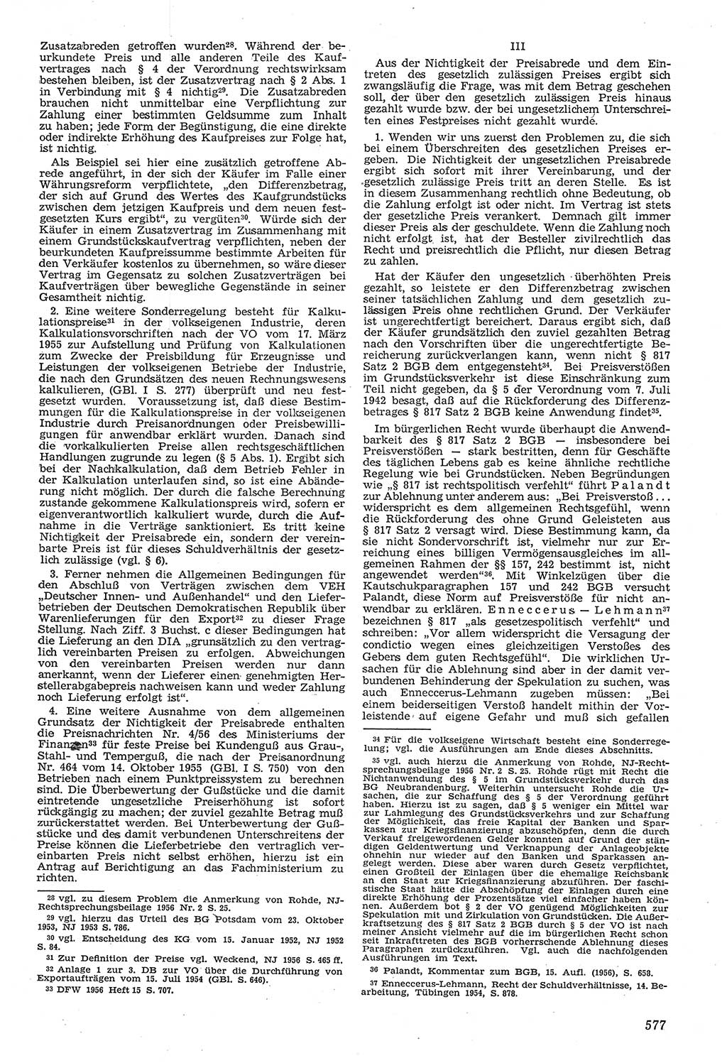 Neue Justiz (NJ), Zeitschrift für Recht und Rechtswissenschaft [Deutsche Demokratische Republik (DDR)], 11. Jahrgang 1957, Seite 577 (NJ DDR 1957, S. 577)