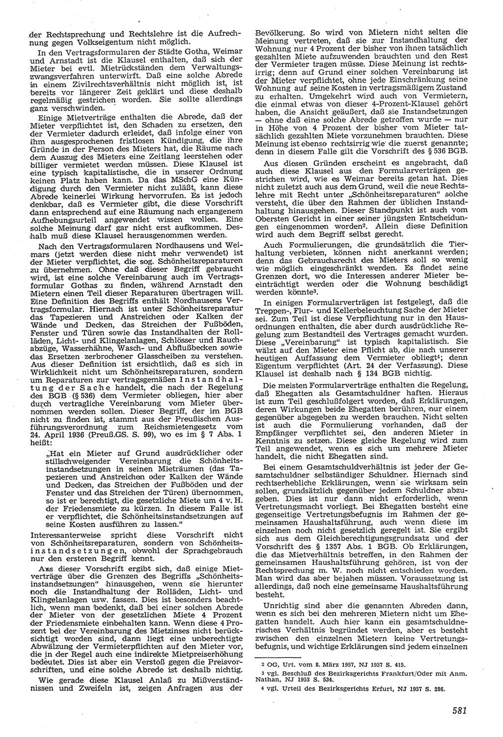 Neue Justiz (NJ), Zeitschrift für Recht und Rechtswissenschaft [Deutsche Demokratische Republik (DDR)], 11. Jahrgang 1957, Seite 581 (NJ DDR 1957, S. 581)