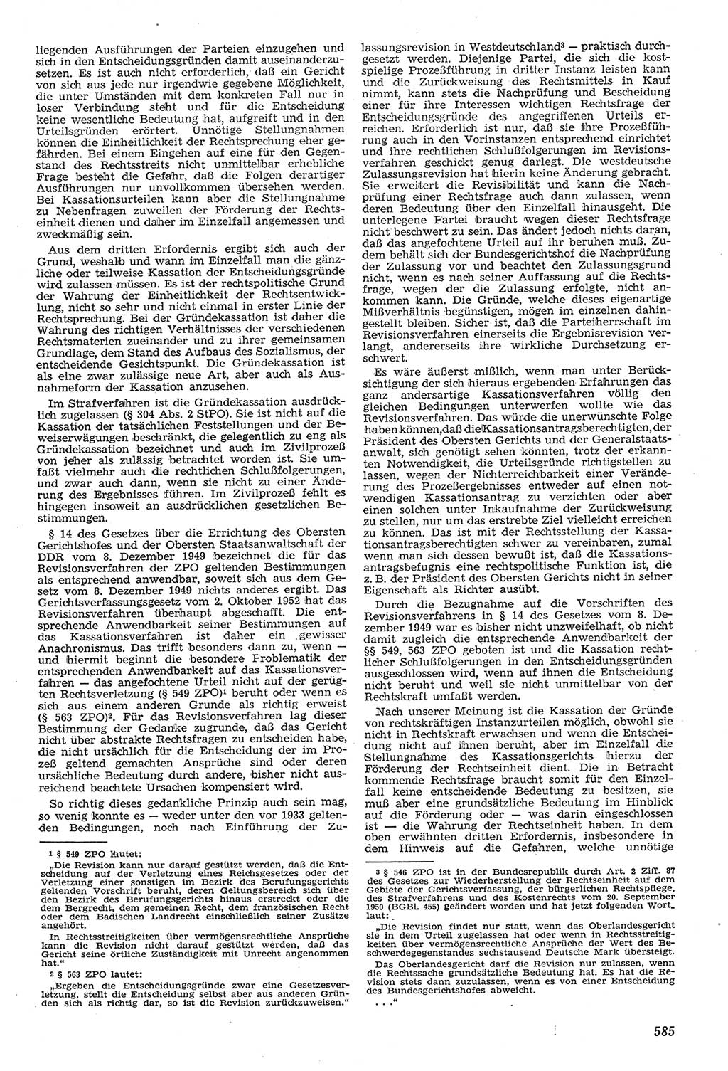 Neue Justiz (NJ), Zeitschrift für Recht und Rechtswissenschaft [Deutsche Demokratische Republik (DDR)], 11. Jahrgang 1957, Seite 585 (NJ DDR 1957, S. 585)
