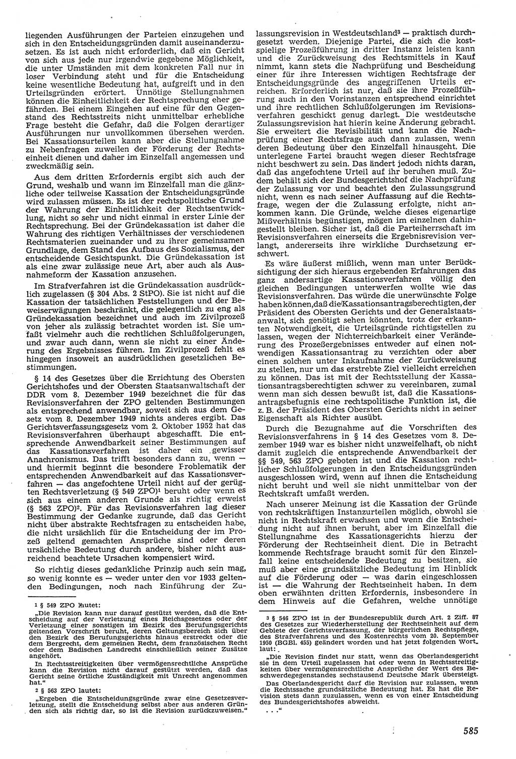 Neue Justiz (NJ), Zeitschrift für Recht und Rechtswissenschaft [Deutsche Demokratische Republik (DDR)], 11. Jahrgang 1957, Seite 585 (NJ DDR 1957, S. 585)