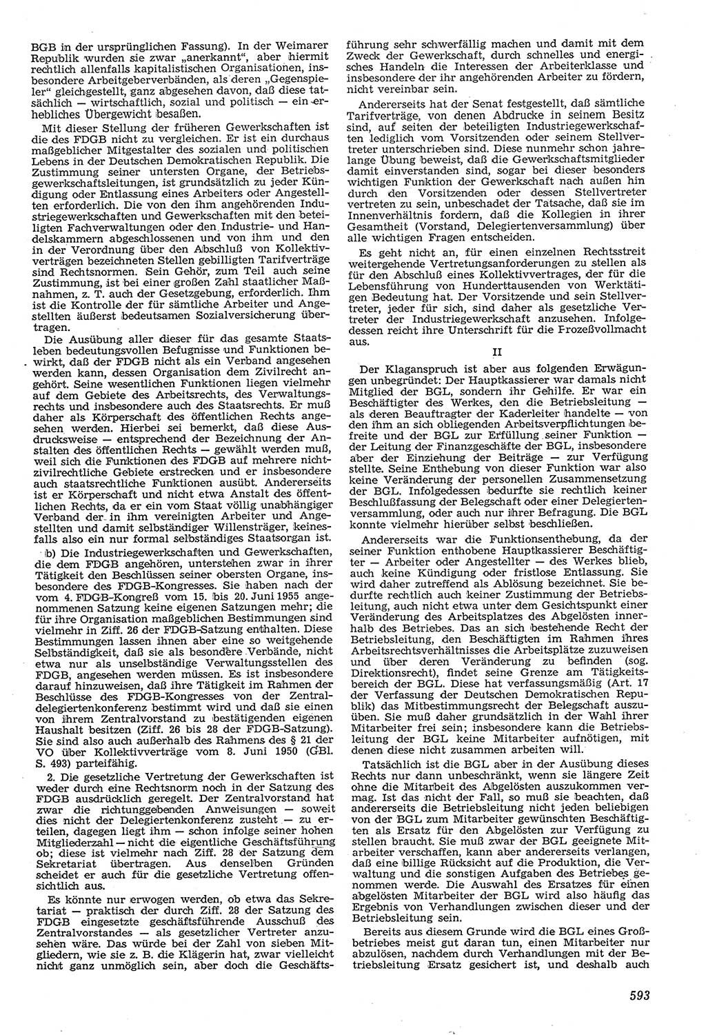 Neue Justiz (NJ), Zeitschrift für Recht und Rechtswissenschaft [Deutsche Demokratische Republik (DDR)], 11. Jahrgang 1957, Seite 593 (NJ DDR 1957, S. 593)
