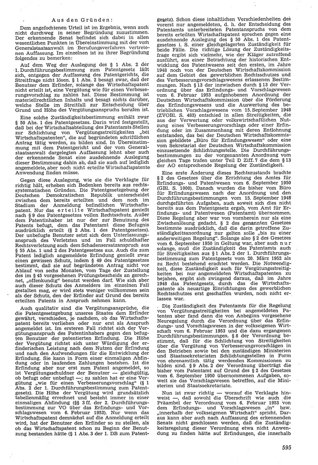 Neue Justiz (NJ), Zeitschrift für Recht und Rechtswissenschaft [Deutsche Demokratische Republik (DDR)], 11. Jahrgang 1957, Seite 595 (NJ DDR 1957, S. 595)