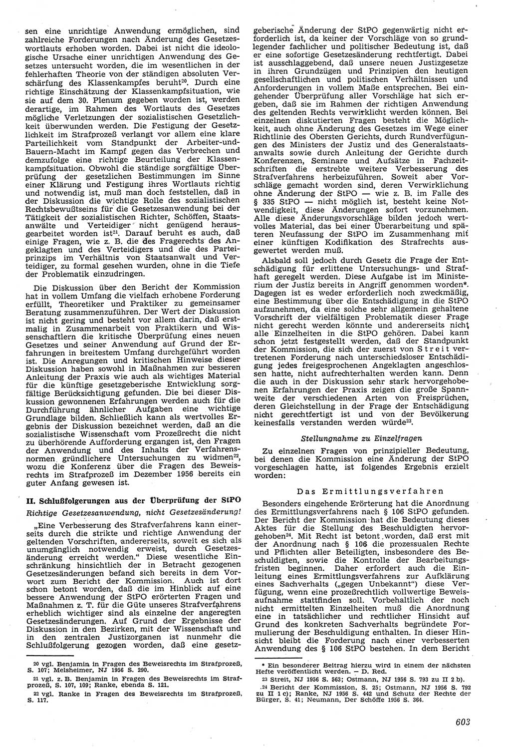 Neue Justiz (NJ), Zeitschrift für Recht und Rechtswissenschaft [Deutsche Demokratische Republik (DDR)], 11. Jahrgang 1957, Seite 603 (NJ DDR 1957, S. 603)
