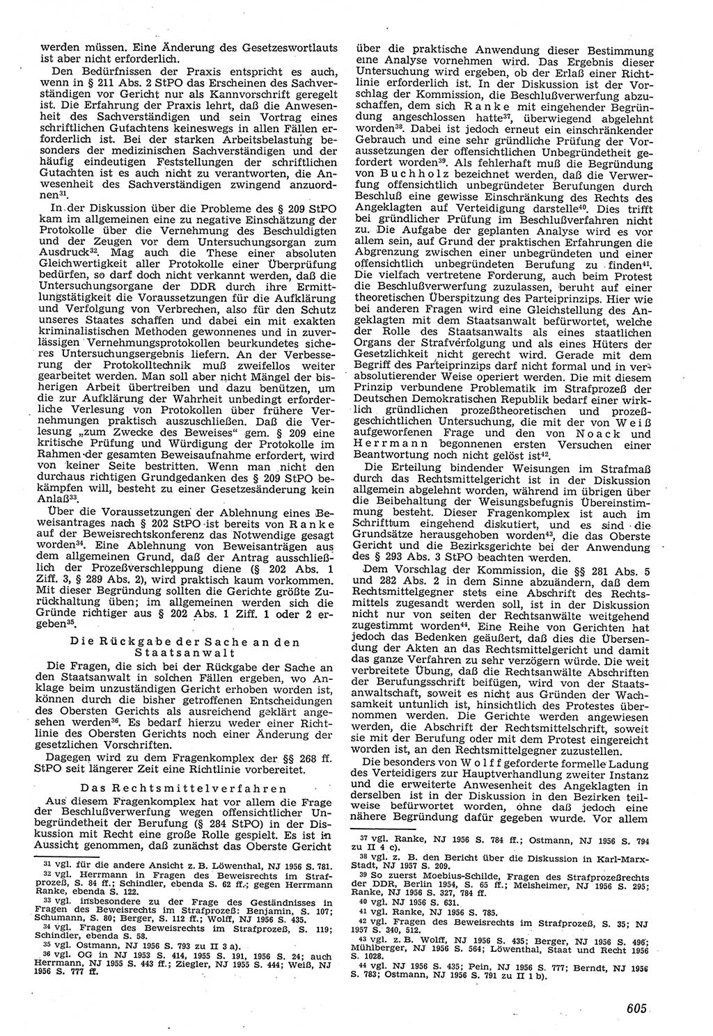 Neue Justiz (NJ), Zeitschrift für Recht und Rechtswissenschaft [Deutsche Demokratische Republik (DDR)], 11. Jahrgang 1957, Seite 605 (NJ DDR 1957, S. 605)