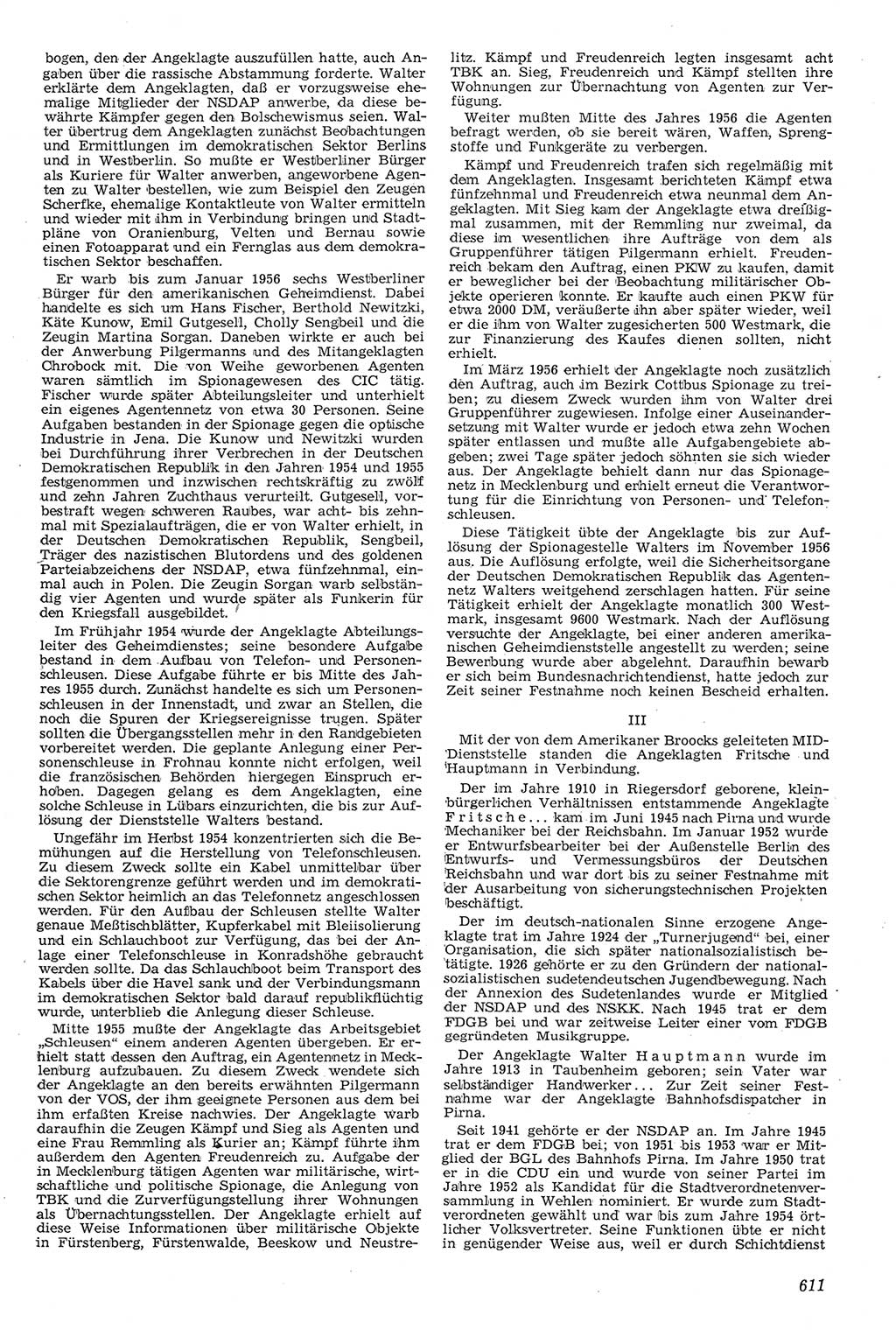 Neue Justiz (NJ), Zeitschrift für Recht und Rechtswissenschaft [Deutsche Demokratische Republik (DDR)], 11. Jahrgang 1957, Seite 611 (NJ DDR 1957, S. 611)