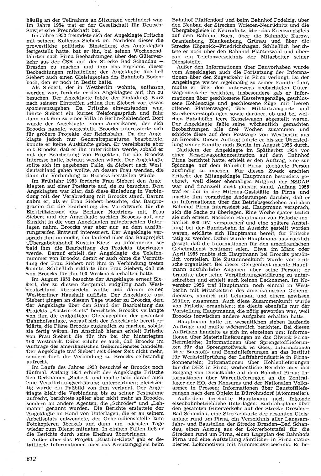 Neue Justiz (NJ), Zeitschrift für Recht und Rechtswissenschaft [Deutsche Demokratische Republik (DDR)], 11. Jahrgang 1957, Seite 612 (NJ DDR 1957, S. 612)