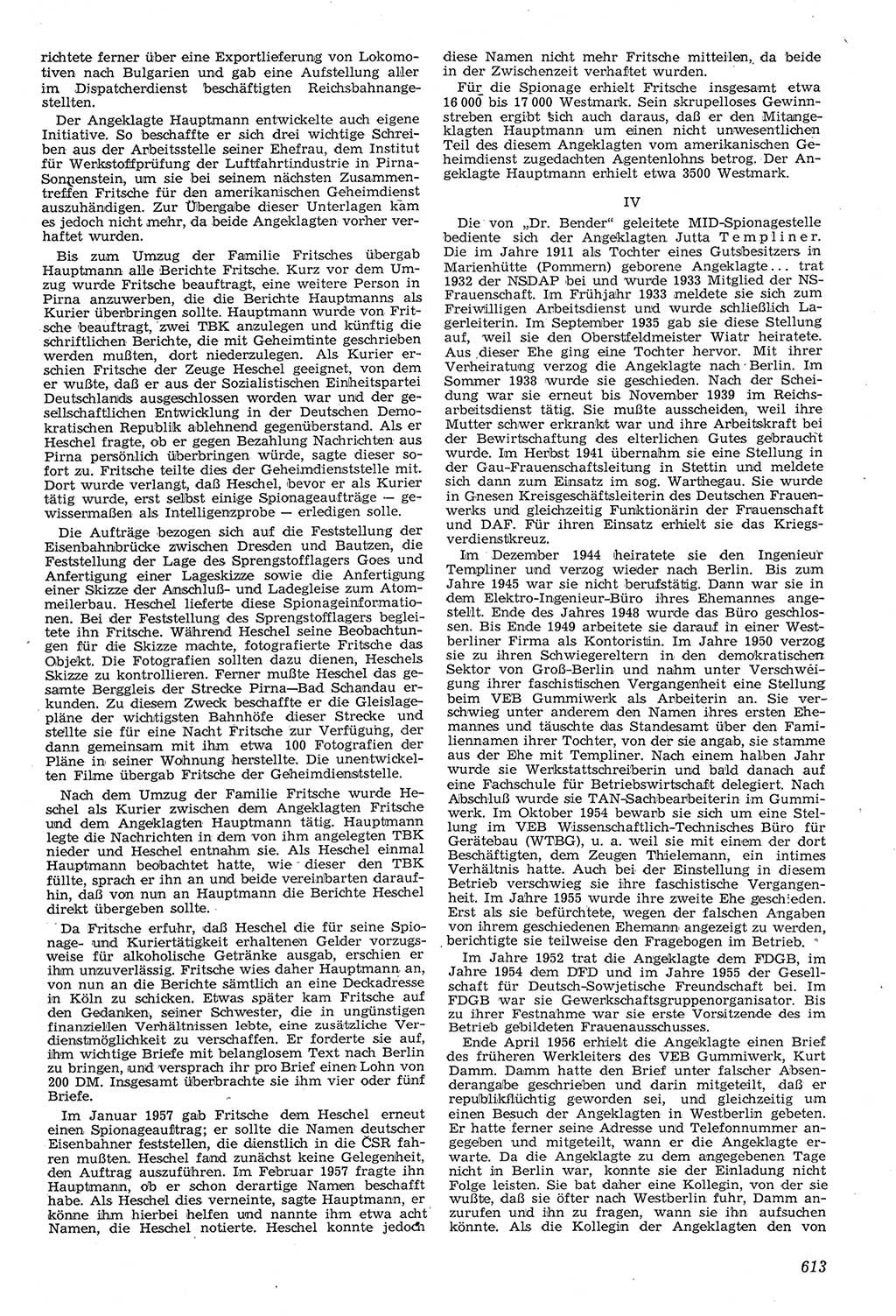 Neue Justiz (NJ), Zeitschrift für Recht und Rechtswissenschaft [Deutsche Demokratische Republik (DDR)], 11. Jahrgang 1957, Seite 613 (NJ DDR 1957, S. 613)
