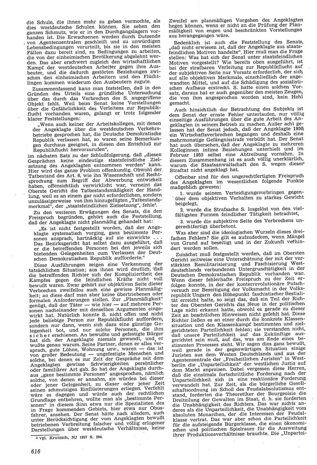 Neue Justiz (NJ), Zeitschrift für Recht und Rechtswissenschaft [Deutsche Demokratische Republik (DDR)], 11. Jahrgang 1957, Seite 616 (NJ DDR 1957, S. 616)