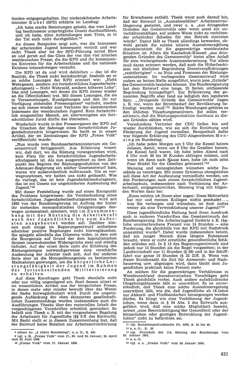 Neue Justiz (NJ), Zeitschrift für Recht und Rechtswissenschaft [Deutsche Demokratische Republik (DDR)], 11. Jahrgang 1957, Seite 621 (NJ DDR 1957, S. 621)