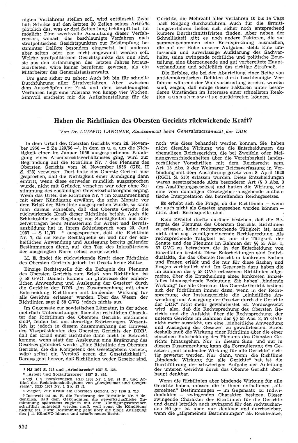 Neue Justiz (NJ), Zeitschrift für Recht und Rechtswissenschaft [Deutsche Demokratische Republik (DDR)], 11. Jahrgang 1957, Seite 624 (NJ DDR 1957, S. 624)
