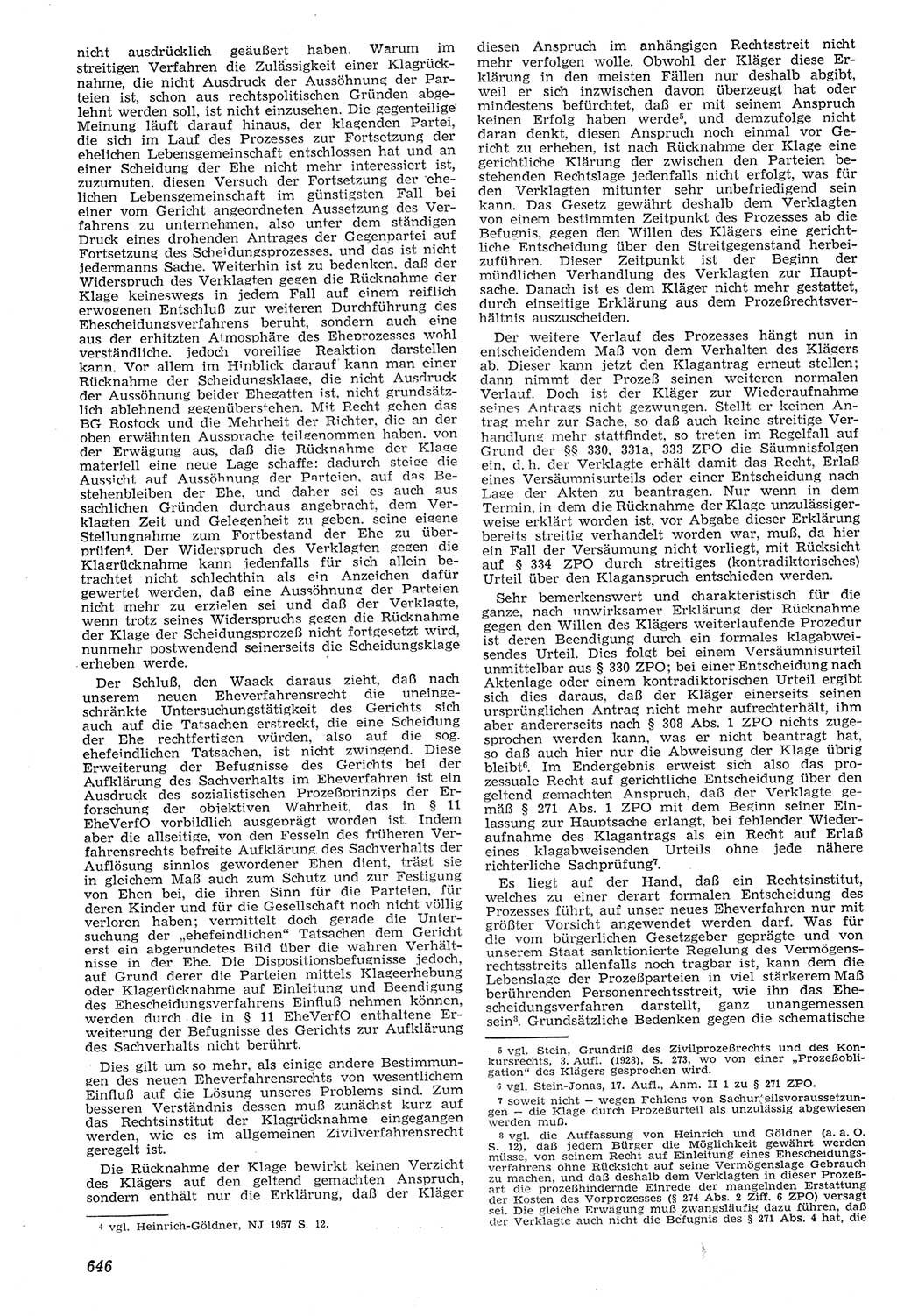 Neue Justiz (NJ), Zeitschrift für Recht und Rechtswissenschaft [Deutsche Demokratische Republik (DDR)], 11. Jahrgang 1957, Seite 646 (NJ DDR 1957, S. 646)