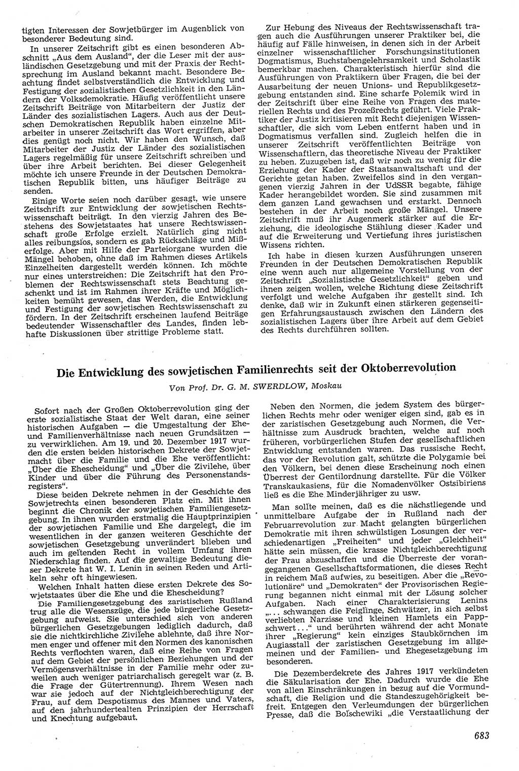 Neue Justiz (NJ), Zeitschrift für Recht und Rechtswissenschaft [Deutsche Demokratische Republik (DDR)], 11. Jahrgang 1957, Seite 683 (NJ DDR 1957, S. 683)