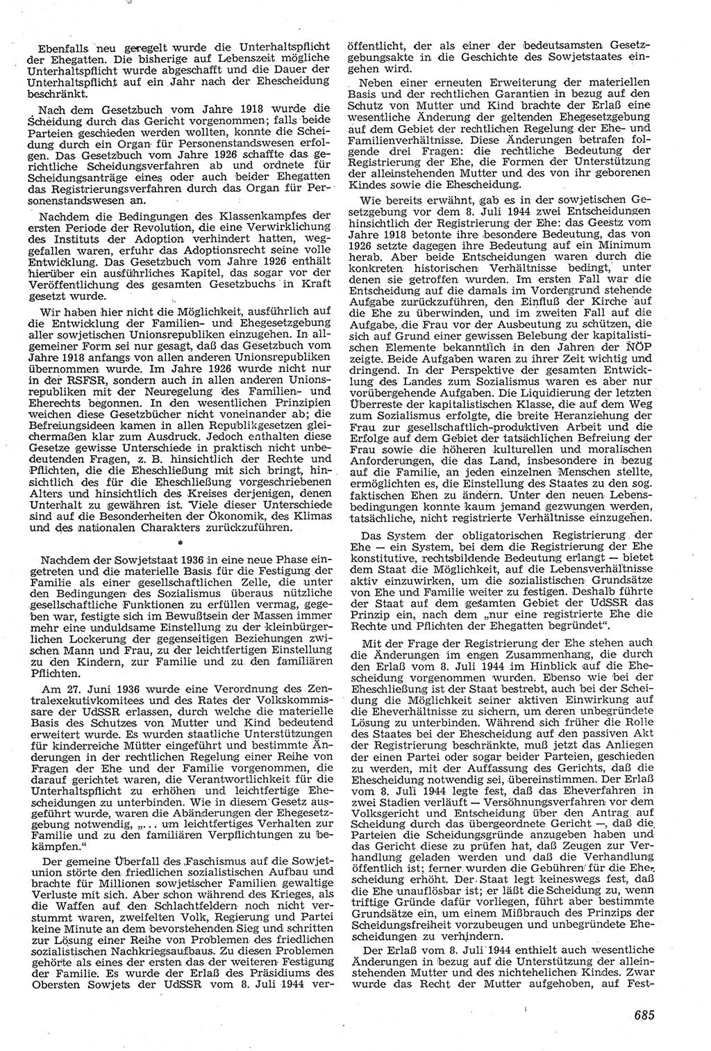 Neue Justiz (NJ), Zeitschrift für Recht und Rechtswissenschaft [Deutsche Demokratische Republik (DDR)], 11. Jahrgang 1957, Seite 685 (NJ DDR 1957, S. 685)