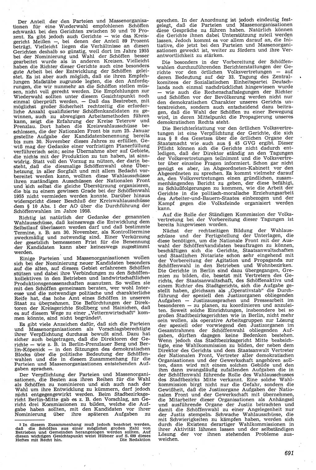 Neue Justiz (NJ), Zeitschrift für Recht und Rechtswissenschaft [Deutsche Demokratische Republik (DDR)], 11. Jahrgang 1957, Seite 691 (NJ DDR 1957, S. 691)
