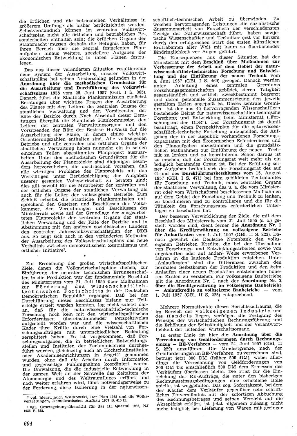 Neue Justiz (NJ), Zeitschrift für Recht und Rechtswissenschaft [Deutsche Demokratische Republik (DDR)], 11. Jahrgang 1957, Seite 694 (NJ DDR 1957, S. 694)