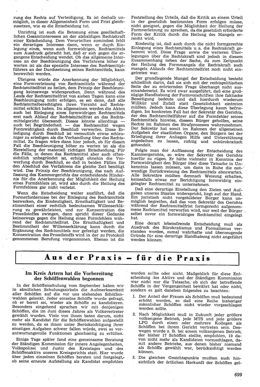 Neue Justiz (NJ), Zeitschrift für Recht und Rechtswissenschaft [Deutsche Demokratische Republik (DDR)], 11. Jahrgang 1957, Seite 699 (NJ DDR 1957, S. 699)