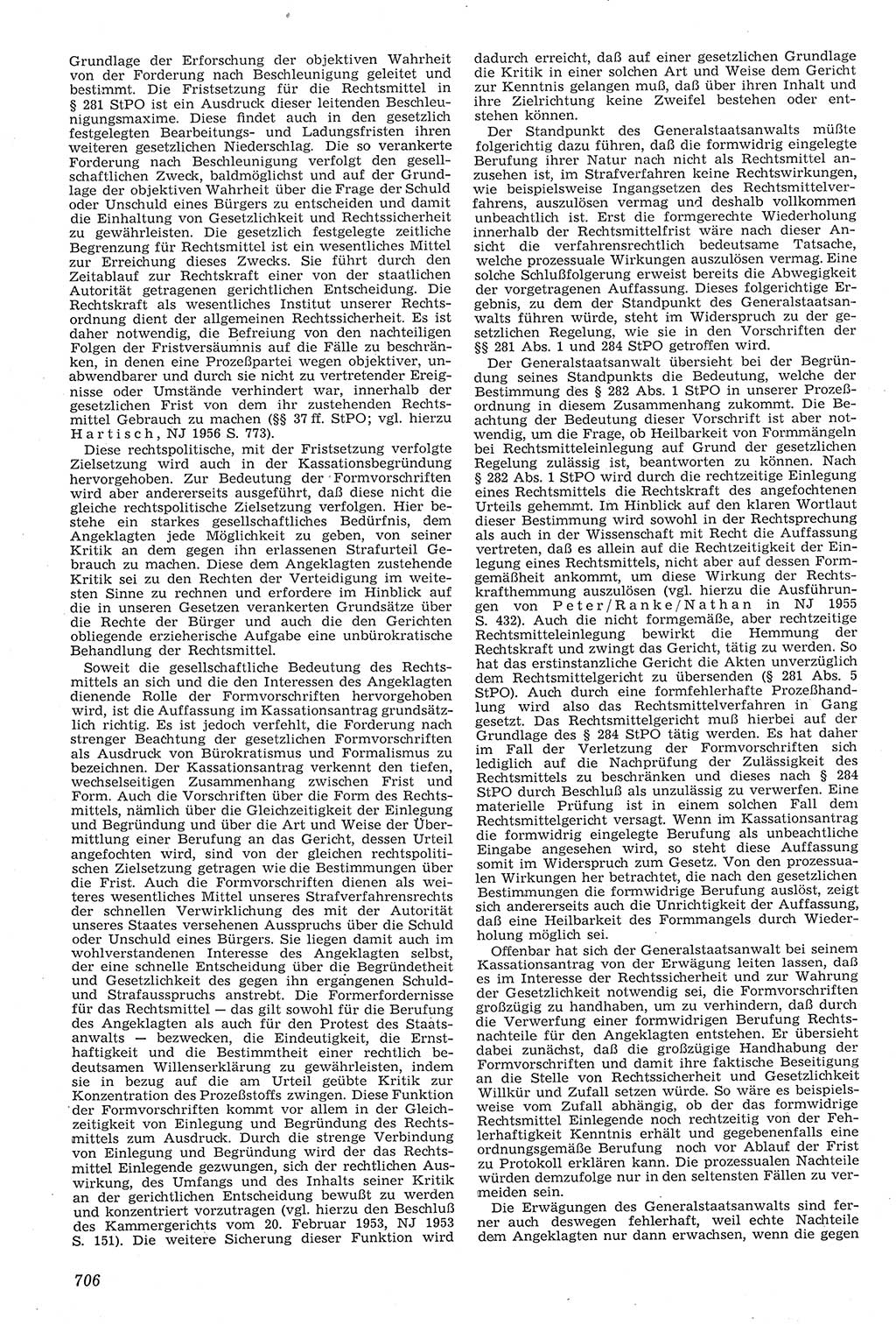 Neue Justiz (NJ), Zeitschrift für Recht und Rechtswissenschaft [Deutsche Demokratische Republik (DDR)], 11. Jahrgang 1957, Seite 706 (NJ DDR 1957, S. 706)