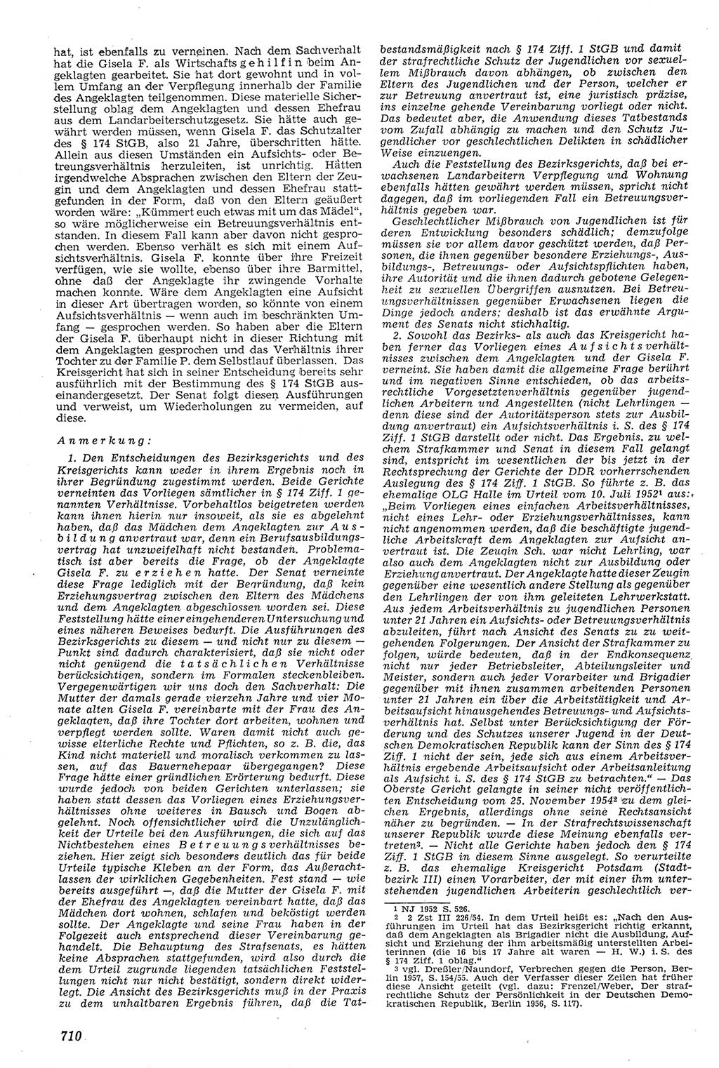 Neue Justiz (NJ), Zeitschrift für Recht und Rechtswissenschaft [Deutsche Demokratische Republik (DDR)], 11. Jahrgang 1957, Seite 710 (NJ DDR 1957, S. 710)