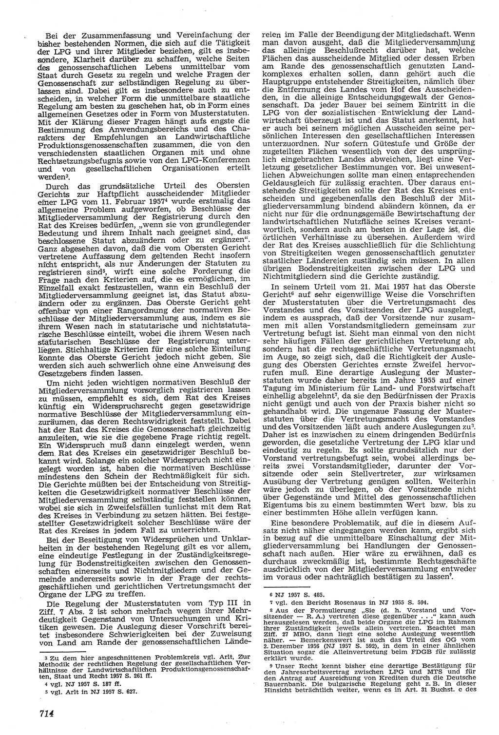 Neue Justiz (NJ), Zeitschrift für Recht und Rechtswissenschaft [Deutsche Demokratische Republik (DDR)], 11. Jahrgang 1957, Seite 714 (NJ DDR 1957, S. 714)