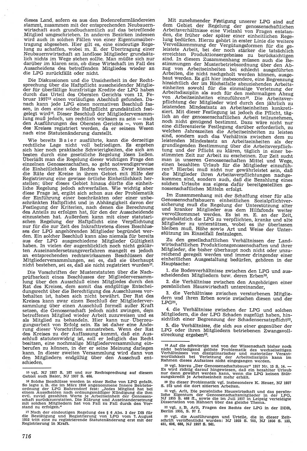 Neue Justiz (NJ), Zeitschrift für Recht und Rechtswissenschaft [Deutsche Demokratische Republik (DDR)], 11. Jahrgang 1957, Seite 716 (NJ DDR 1957, S. 716)