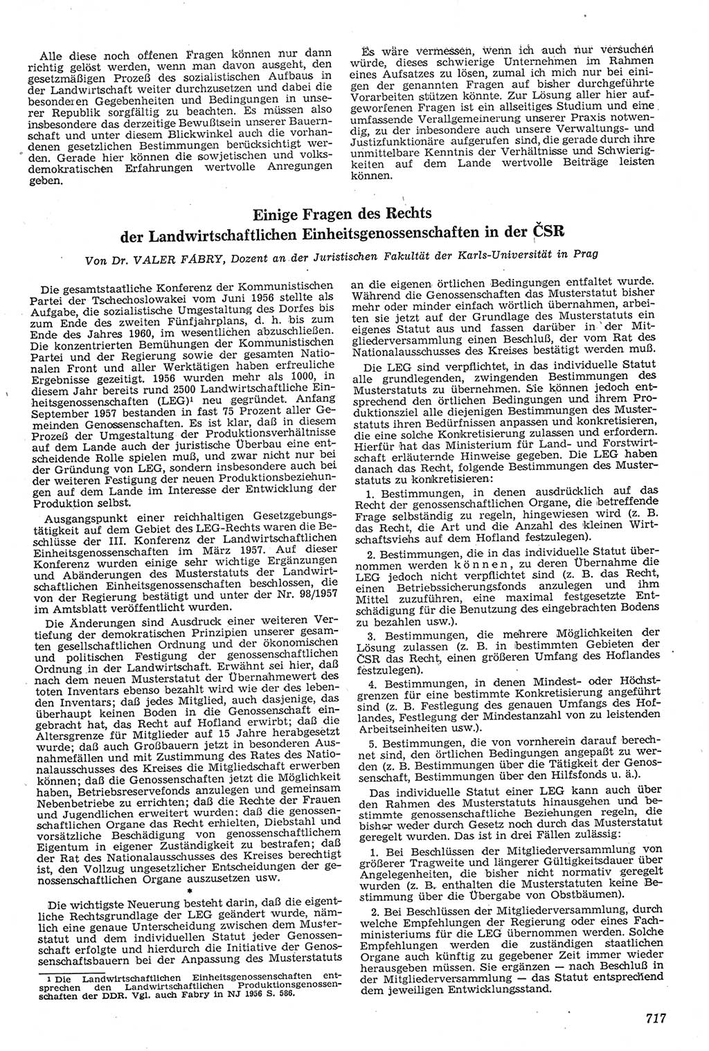 Neue Justiz (NJ), Zeitschrift für Recht und Rechtswissenschaft [Deutsche Demokratische Republik (DDR)], 11. Jahrgang 1957, Seite 717 (NJ DDR 1957, S. 717)