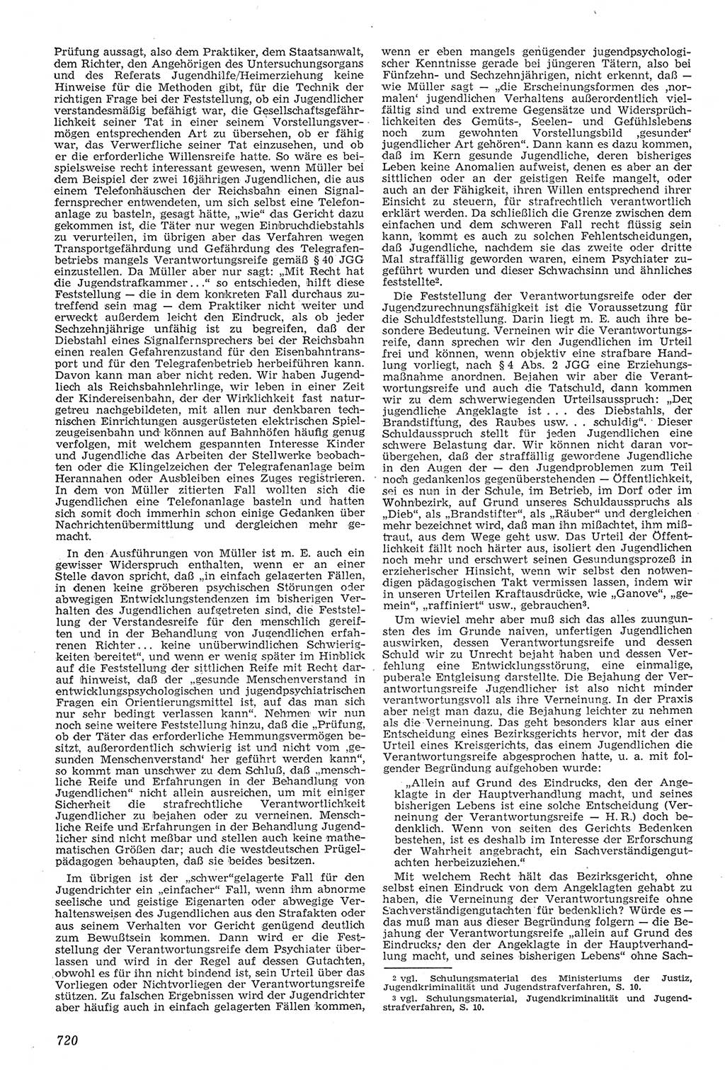 Neue Justiz (NJ), Zeitschrift für Recht und Rechtswissenschaft [Deutsche Demokratische Republik (DDR)], 11. Jahrgang 1957, Seite 720 (NJ DDR 1957, S. 720)