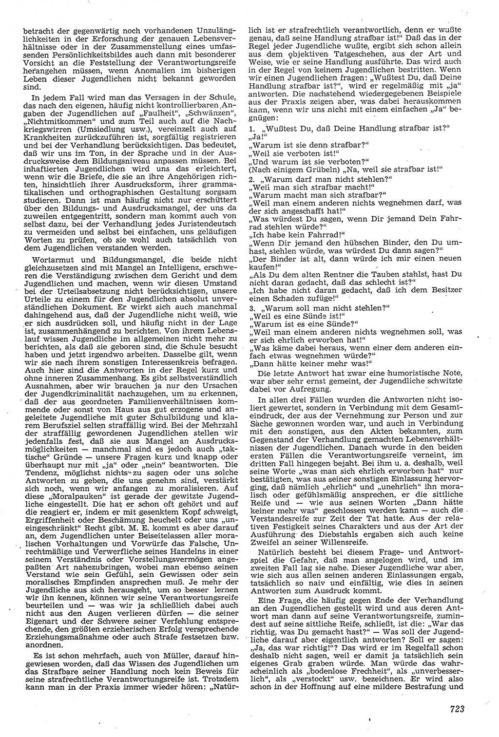 Neue Justiz (NJ), Zeitschrift für Recht und Rechtswissenschaft [Deutsche Demokratische Republik (DDR)], 11. Jahrgang 1957, Seite 723 (NJ DDR 1957, S. 723)
