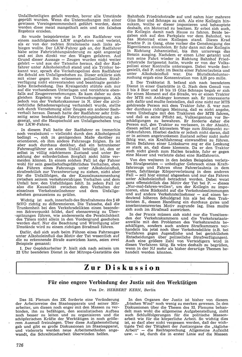 Neue Justiz (NJ), Zeitschrift für Recht und Rechtswissenschaft [Deutsche Demokratische Republik (DDR)], 11. Jahrgang 1957, Seite 726 (NJ DDR 1957, S. 726)