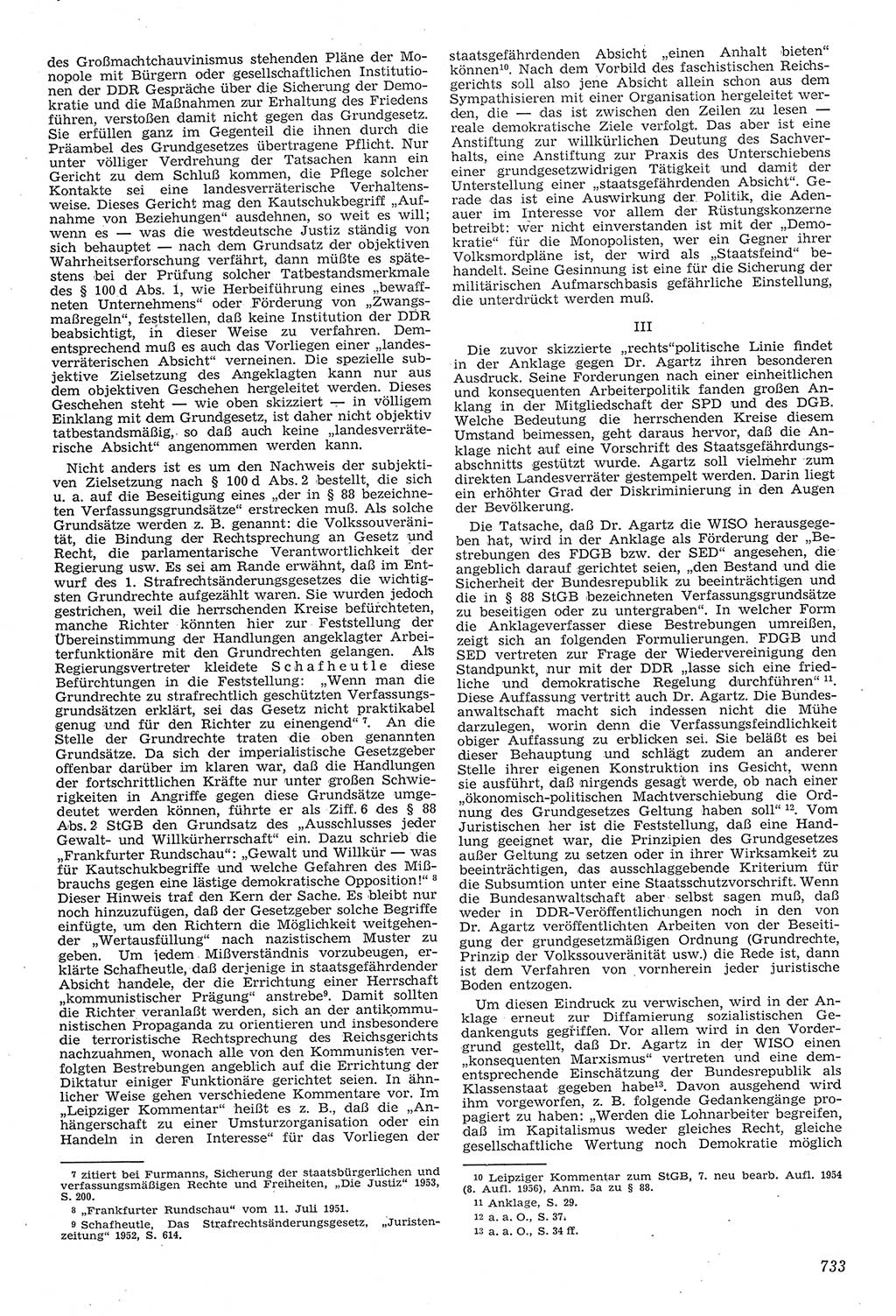 Neue Justiz (NJ), Zeitschrift für Recht und Rechtswissenschaft [Deutsche Demokratische Republik (DDR)], 11. Jahrgang 1957, Seite 733 (NJ DDR 1957, S. 733)