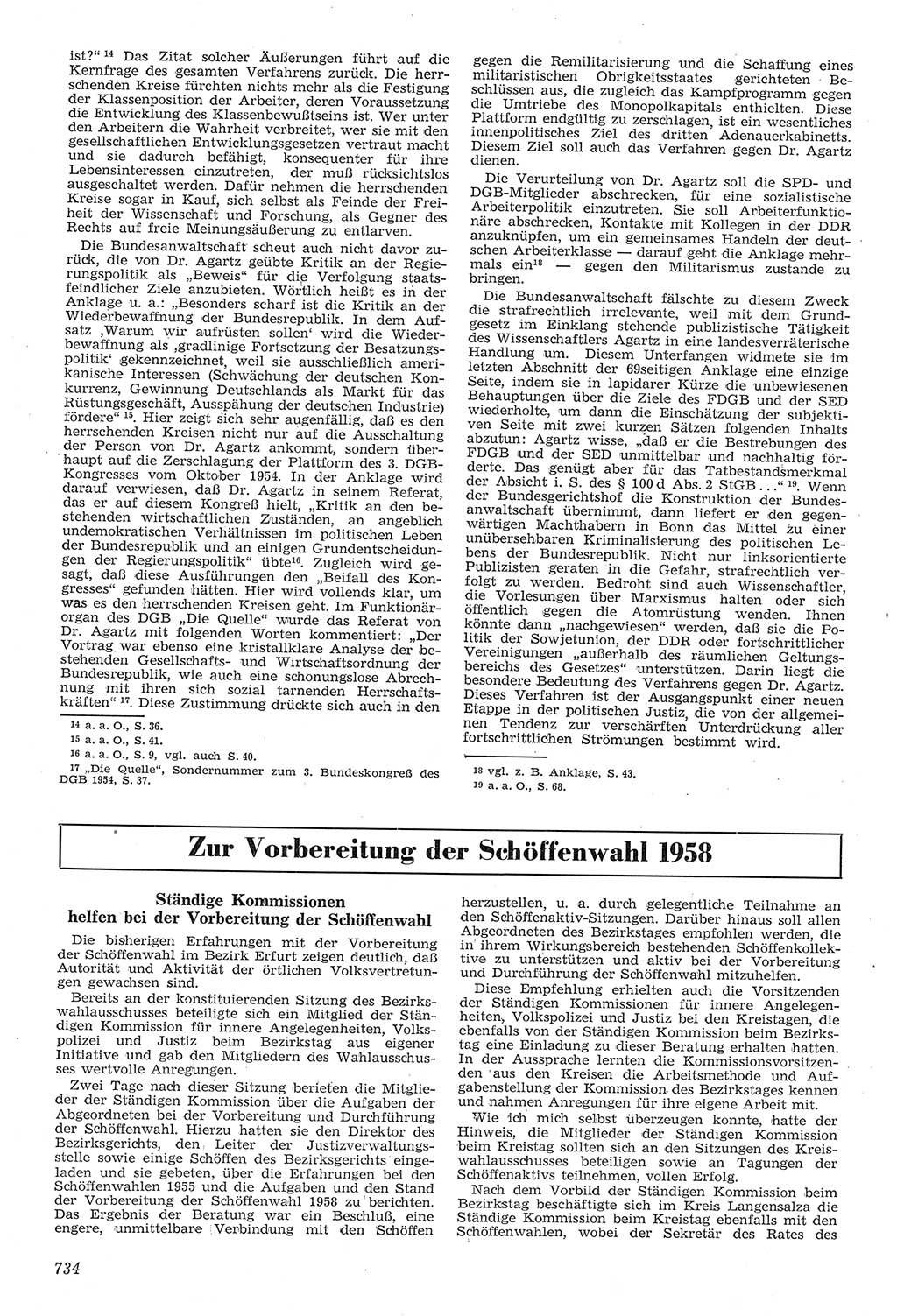 Neue Justiz (NJ), Zeitschrift für Recht und Rechtswissenschaft [Deutsche Demokratische Republik (DDR)], 11. Jahrgang 1957, Seite 734 (NJ DDR 1957, S. 734)