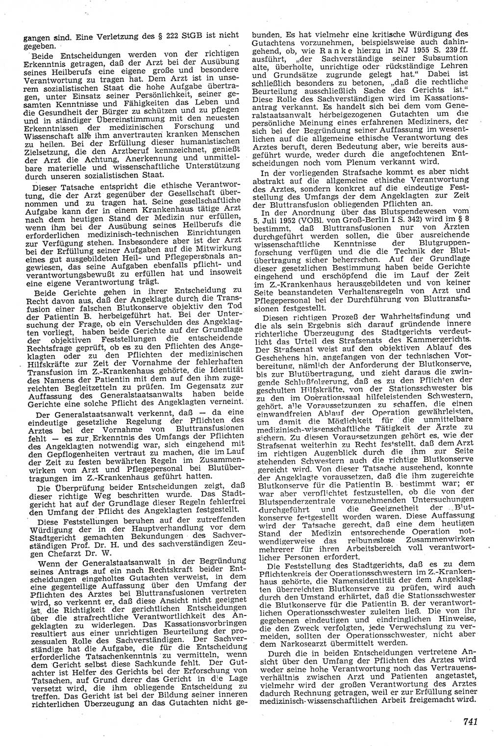 Neue Justiz (NJ), Zeitschrift für Recht und Rechtswissenschaft [Deutsche Demokratische Republik (DDR)], 11. Jahrgang 1957, Seite 741 (NJ DDR 1957, S. 741)