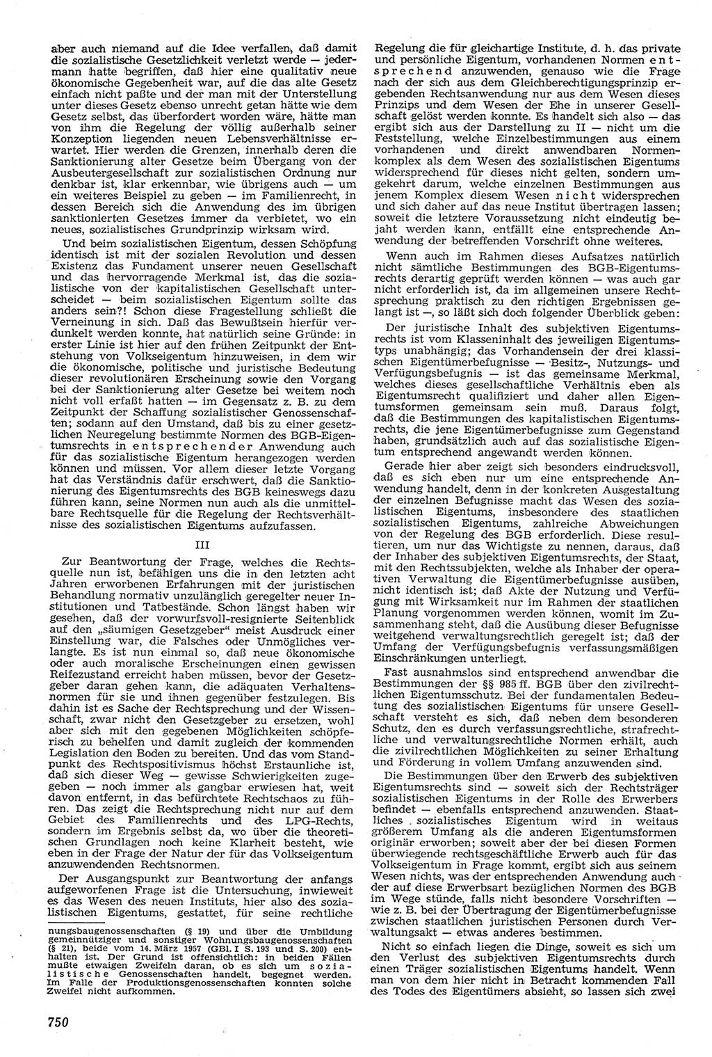 Neue Justiz (NJ), Zeitschrift für Recht und Rechtswissenschaft [Deutsche Demokratische Republik (DDR)], 11. Jahrgang 1957, Seite 750 (NJ DDR 1957, S. 750)