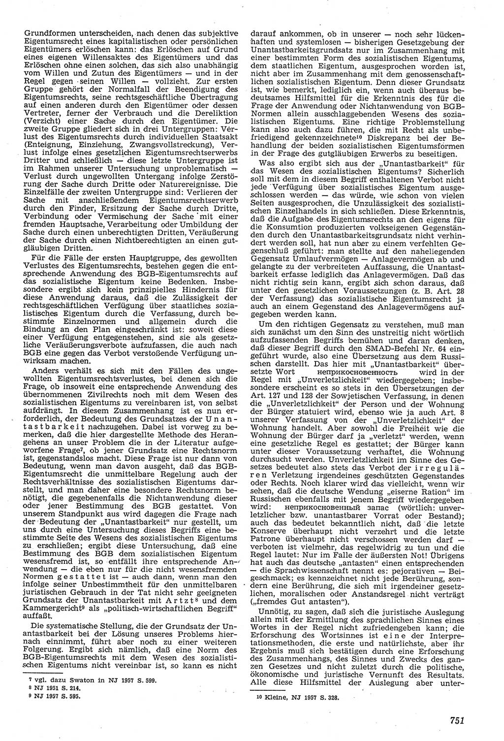 Neue Justiz (NJ), Zeitschrift für Recht und Rechtswissenschaft [Deutsche Demokratische Republik (DDR)], 11. Jahrgang 1957, Seite 751 (NJ DDR 1957, S. 751)