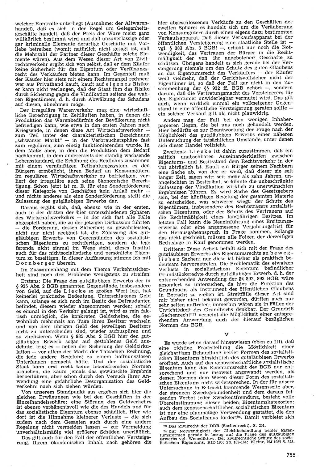 Neue Justiz (NJ), Zeitschrift für Recht und Rechtswissenschaft [Deutsche Demokratische Republik (DDR)], 11. Jahrgang 1957, Seite 755 (NJ DDR 1957, S. 755)